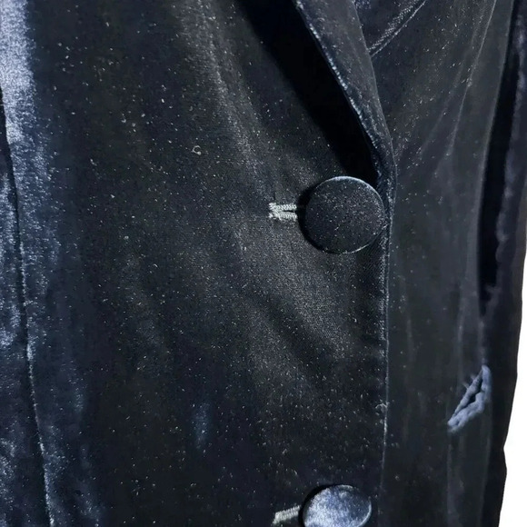 luisa spagnoli Velvet blazer vintage classic size 44 US size Medium dark blue - Picture 8 of 13
